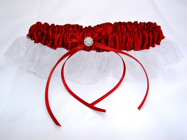 Crimson Red Garter w/ Jewel